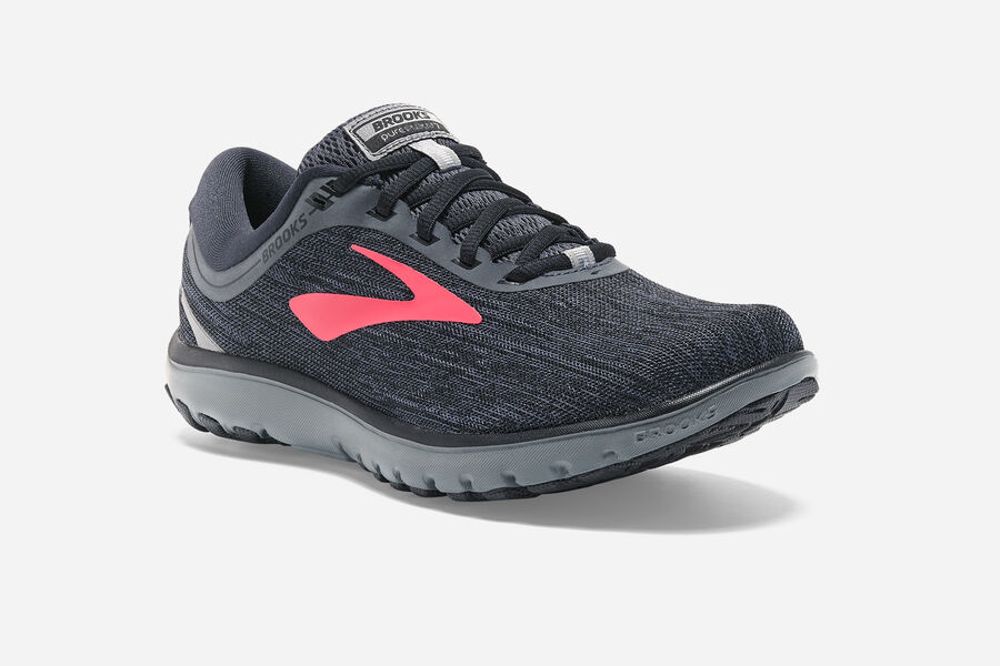 Pureflow 7 Road Brooks Running Shoes NZ Womens - Black/Pink - PZQFGH-472